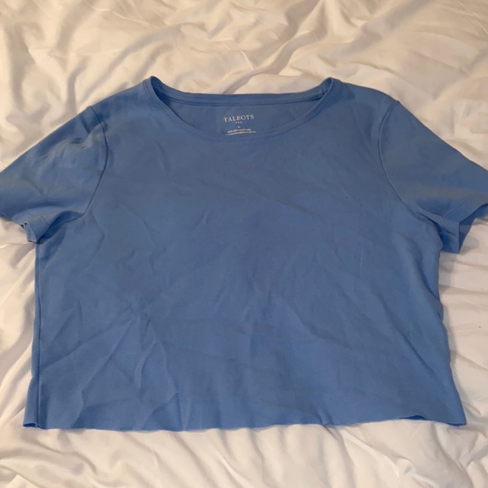 Blue crop top, size medium, brand talbots